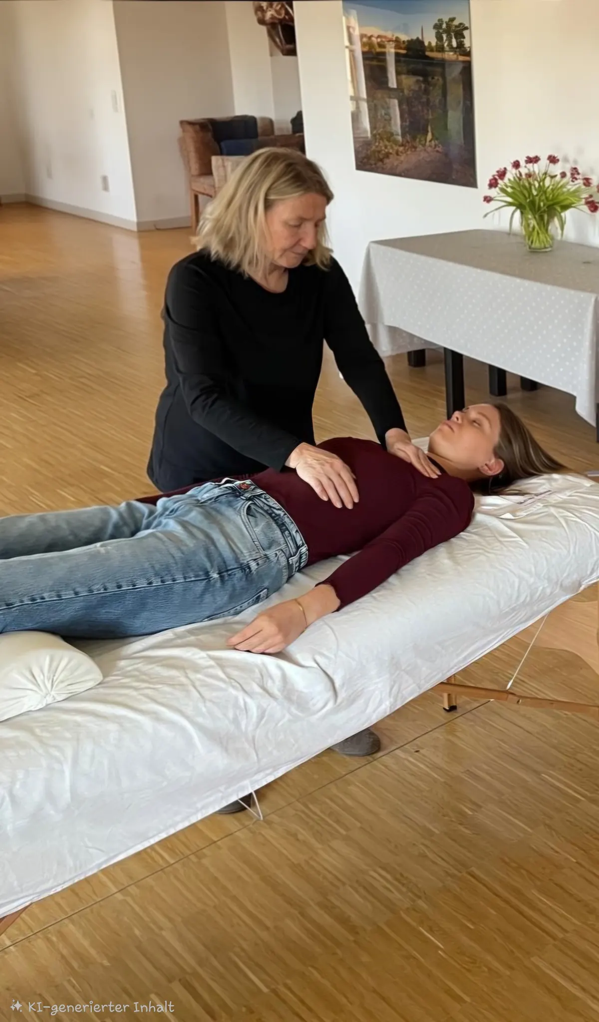 Christiane Horn bei einer Holistic-Pulsing-Behandlung
